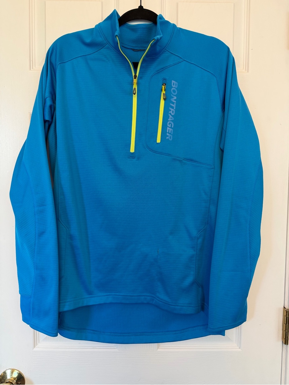 Bontrager Men’s Semi-Fitted, Blue Half-Zip Evoke Thermal Cycling Jersey. Large